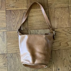Coach vintage hobo bag leather purse bucket duffle oversized large khaki tan bag